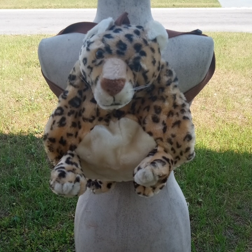 Leopard Plush Backpack